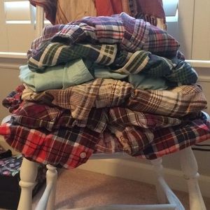 Set of 6 distressed flannels